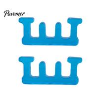Soft Toe Alignment Tool 1 Pair 3 Hole Separator for Bunions, Orthopedic Gel Spacer Flexible Correctors Foot Pain Overlapping Toes, Silicone Corrector mėlyna