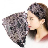 Women Fashion Elegant Cloth Knotting Fashion Leaves Wide Hairband Headband Hair Accessories Hair Ring violetinė