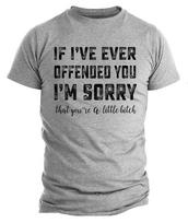If I've Ever Offended You Funny Humor Rude Offensive T shirt Political Shirts M