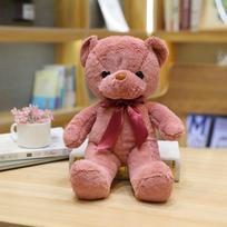 30cm Meškiukas su kaspinu Pliušiniai žaislai Iškamša Meškiukas Minkštas meškiukas Vestuvių dovanos Berniuko žaislas Gimtadienio dovana Kalėdos Brinquedos 30cm tamsiai rausva spalva