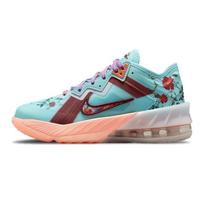 Nike Lebron 18 Low Floral Abrasion Resistant Shock Absorbers Low Top Children's Basketball Shoes Blue Red Sneakers DN4177-400 37.5