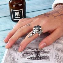 Nordic Retro Viking Bird Skull Ring Men's Trendy Hip-hop Hawk Beak Self-defense Open Ring 6