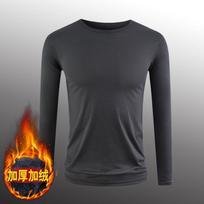 Vyriškas pliušinis ir storas šiltas ilgomis rankovėmis T-shirt Žiemos apvalios apykaklės apatinis marškinėlis XXXL