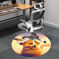 1 vnt. Pikachu saulėlydžio biuro apvalus kilimas, vidaus kilimėlis, tinkamas biurui, po biuro kėdėmis, miegamajam, svetainei, namų dekoravimui, kambario dekoras 80cm