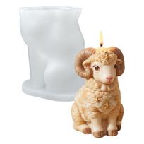 New Year Lamb Silicone Mold for Resin Art Candles Soaps DIY Craft Christmas Gift Decor with Star Horns Design High Flexibility