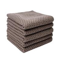 5Pcs Microfiber Dishcloths Absorbent Textured Reusable Rag Kitchen Cleaning Cloth for Washing Dishes Wiping Glassware 30 cm pilka