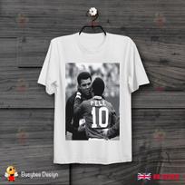 26 Pele And Muhammed Ali Clay Meet Football Boxer Vintage T Shirt B85 Unisex T-Shirt M