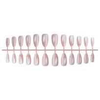 Almond-Style Nude Ice Transparent Nail Art Stickers - Handmade, High-End Niche Design for a Bright, Chic Look