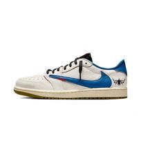 Travis Scott X Jordan Air Jordan 1 Vintažiniai krepšinio batai Unisex žemi mėlyni DZ4137-700(Team723-) 35.5