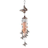 Bronze Copper Wind Chimes 2 Styleselephant/Butterfly Hanging Bells For Indoor Outdoor Garden Decor Gift For Mom Women