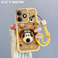 KEYSION Shockproof Case for Realme Note 80 with Lanyard Soft Silicone Cute 3D Cartoon Doll Phone Cover for Realme Note 80 for Realme Note 80