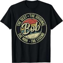Funny Design Bob Personal Name First Name Retro Bob Funny Gift Unisex T-Shirt L