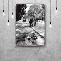 Robert doisneau Vintažiniai metaliniai skardos ženklai Plakatai Dekoras Retro metalinė plokštelė Sienos meno dekoras Garažui Barui 20x30cm（7.8x11.8inch） gray