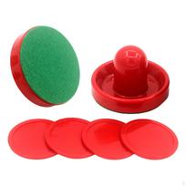 for Children's Air Hockey Pushers, Round Pucks, Sliders, Goal Handles, Paddles Family Games. 6.4cm raudona