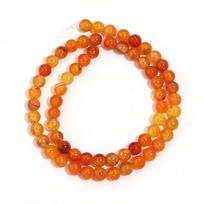6 8 10mm Natural Stone Beads Orange Dragon Pattern Agate Round Loose Spacer Beads for Jewelry Making DIY Bracelets Necklace