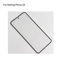For Nothing Phone 3A front LCD Glass Lens touchscreen Touch screen Panel For Nothing Phone 3 A Outer Screen Glass without flex Black with OCA