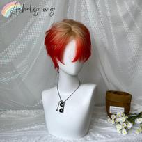 Ashely Male and Female Wig with Bangs Short Hair Wig High Temperature Fibers Sissy Synthetic Wigs for Cosplay Party Daily Use