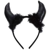 Halloween Feather Decor Ox Horn Shape Glitter Headband Movie Demon Evil Devil Horn Hair Hoop Gothic Cosplay Party Costume juoda