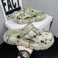 Men's Hollow Clogs: Height-Increasing, Closed-Toe, Step-On-Comfort, Two-Way Beach and Water Sandals.