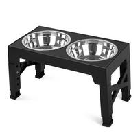 Elevated Dog Feeder Bowls Adjustable Raised Stand with Double Stainless Steel Food Water Bowls Small Medium Large Dogs (as the picture,43x23cm)