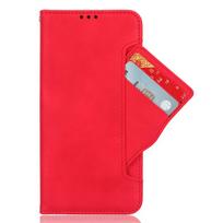 For TCL K70 SE 4G T453D Flip Leather Case Skin Luxury Wallet multi-card slot Book Cover For TCL K70 SE 4G Phone Bags For TCL K70 SE 4G raudona