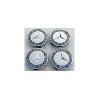 Mercedes-Benz 75 mm lengvojo lydinio ratlankių centriniai dangteliai su mėlynu stebulės emblema – Tinka A, C, E, G, S modeliams