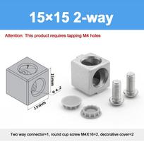 1Pcs 2020 3030 4040 4545 Cube Corner Connector Silver Corner Bracket  for 3D Printer CNC Frame 1515 2-way