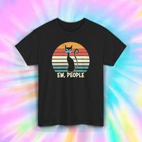 Ew People T-Shirt Funny Introvert Cat Lover Sarcastic Gift Tee S-5XL XXXXL