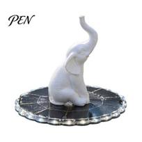 Solar Fountain for Bird Bath Animal Statue Fountain, with LED Lights, Automatic Floating Water Pump Garden Pond Pool Backyard Decor A