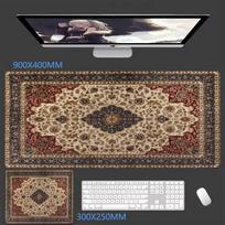 Persian Mouse Pad Big Office Carpet Gamer Rubber Rug Accessories Xxl Desk Mat Table Pads 400X800 Cushions Gamer Tables for Pc 40cmx90cm(15.7x35.4inch) brown