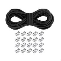 10M Elastic Bungee Cord Trailer Strap Parts Multifunction Rubber Rope with Double Hole Buckles for
