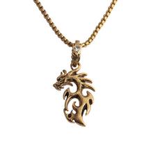 Dragon Pendant Men Women Girls Hip\-hop Necklace Alloy Collar Chains Jewelry Birthday Gifts antikvarinės aukso spalvos