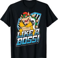 Nintendo Super Mario Bowser Like A Boss Bold Graphic T-Shirt T-Shirt S įvairiaspalvis