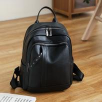 Leisure Backpack for Women, New Korean Version Versatile, Large Capacity Soft Leather Student Backpack, Simple Travel Backpack for Women juoda