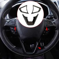 3Pcs Carbon Fiber Style Black Steering Wheel Cover Trim ABS Fit for Ford Fusion Mondeo Edge 2013 2014 2015 2016 2017 2018