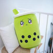 New 25~70cm Panda Bubble Tea Stuffed Plush Fruits Drink Bottle Strawberry Pineapple milk tea cup pillow cushion kids toys 25cm yellow