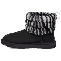 UGG Fluff Mini Quilted Leopard Zebra Women's 1112439-BWHT 36 gray