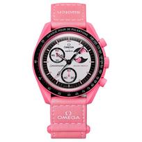 Swatch X Omega Biokeraminis MoonSWATCH Misija į Rožinį Mėnulį SO33P700 SO33P700 White Dial pink