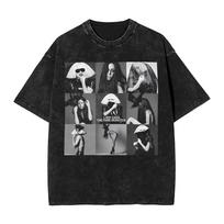 Men Women T Shirt Ladys Gagas The Fame Monster Washed T-Shirts Popular Summer Tees Y2K Fun Design Casual Tops Birthday Gift M black