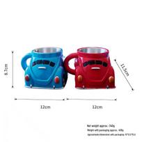 Retro Beetle Car Coffee Cup Resin Craft Home Gift for Coffee Lovers A Red