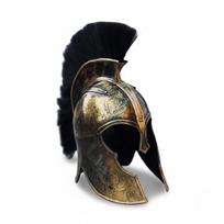 Ancient Greek Troy Achilles Helmet Steel Corinthian Spartan Warrior Armor with Black Horse Hair Crest black