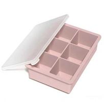 Large Ice Cube Tray with Lid Food-Grade Silicone Ice Ball Mold Stackable Easy-Release Non-stick Ice Cube Maker for Whiskey Cocktails rožinė
