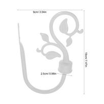 2Pcs Curtain Hooks U Shaped Metal Wall Mounted Drapery Holdbacks Leaf Design Easy Install No Drill for Home Decor balta