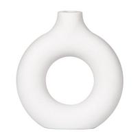 Donut Vase Nedūžtanti tuščiavidurė vaza Minimalistinė Boho stiliaus stalo dekoro vaza gėlėms Vestuvių vakarėliui Biuro miegamasis S balta