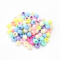 50pcs Candy Color Acrylic Beads Large Hole Round Loose Spacer Beads For Jewelry Making DIY Crafts Necklace Bracelets Accessories