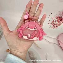 Sandėlyje Genshin Impact Chibi Lėliukės Raktų Pakabukas Akrilinis Didžiakojis Sūpuoklis Anime Aksesuaras Kuprinės Raktų Žiedas Dovana Gerbėjams pink