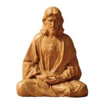 Dervos Kristaus Statulėlė Kalėdinė Stalo Dekoracija Šventa Figūrėlė Sėdintis Meditacijoje Jėzaus Figūrėlė Stalui Židiniui Dekoracija Krikščioniška Dovana 15cm