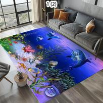 Underwater World Carpets Soft Non-slip Rugs Live Room Floor Mat Home Decor Kids Room Play Mat Carpet Easy To Clean Sofa Rugs 50X80CM