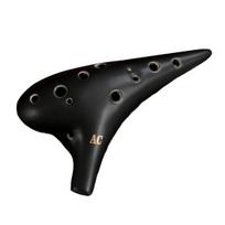 Okarina 12 skylių muzikinė kolekcija Keraminė mini alto C okarino instrumentas pradedantiesiems juoda