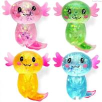 4-Pack Glitter Axolotl Squishy Stress Relief Toys, Cute Malt Sugar Fidget Toys for Kids & Adults šviesiai žalios spalvos